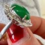 18k white gold Jade Ring with diamonds Image 3