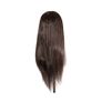 18" Hairdressing Training Head Real Human Hair Brown Long Hair Practice Head Image 4