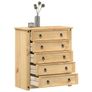 Chest of Drawers "Corona" 80x40x89 cm Solid Wood Pine Image 2
