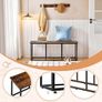 120 cm long bench for dining room, kitchen bench, industrial shoe bench, bed bench, entryway bench, for dining room, entrance area, bedroom, rustic brown and black Image 4