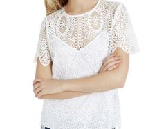 NEW - Ted baker White Darsee Embroidered Lace blouse UK 10