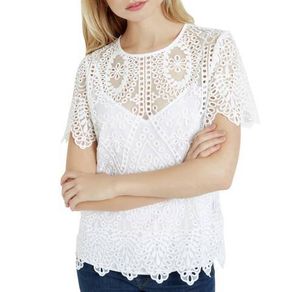 NEW - Ted baker White Darsee Embroidered Lace blouse UK 10