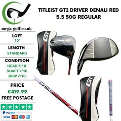 Titleist GT2 Driver / 10 Degree / Denali Red 5.5 50G Regular