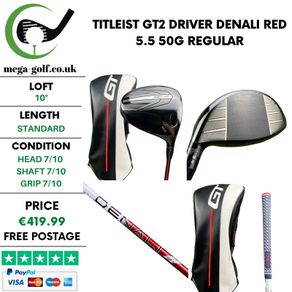 Titleist GT2 Driver / 10 Degree / Denali Red 5.5 50G Regular