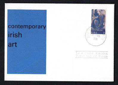 1970 Ireland Contemporary Irish Art Painting by Manie Jellett Commemorative Stamp Illustrated First Day Cover (FDC) with Baile Atha Cliath (Dublin) steele cancel