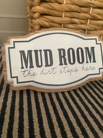 New wood and metal Mud Room sign