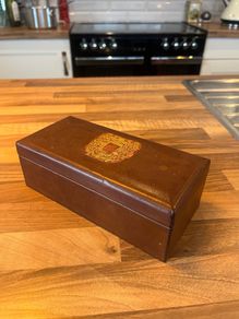 Vintage British Made Leather Jewellery Box
