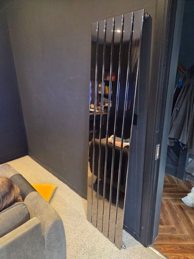 Vertical Chrome Flat Panel Radiator