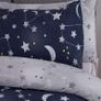 Moon Stars Galaxy Duvet Cover with Pillowcase Reversible Night Sky Bedding Set, Navy Blue Grey - Single Image 2