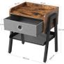 _Bedside table, bedside table, side table with industrial design, stackable bedside table with open compartment, retro, rustic wood look, accent furniture with metal legs, stable, vintage Image 4