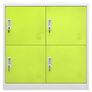 Locker Cabinet Light Grey and Green 90x45x92.5 cm Steel Image 2
