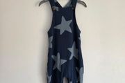 6-9m, Next Blue Soft Star Dungarees with Poppers - Like New