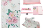 Flower Design Stand Leather Flip Wallet TPU Cover Case Skin For Sony Xperia Z4