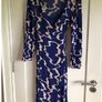 Blue Pattern Wrap Dress with Matching Slip Image 2