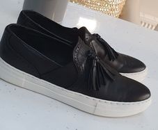 DUNE leather tassel brogue slip-ons Sz 40 (7-7.5UK)