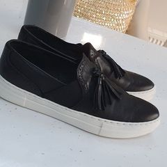 DUNE leather tassel brogue slip-ons Sz 40 (7-7.5UK)