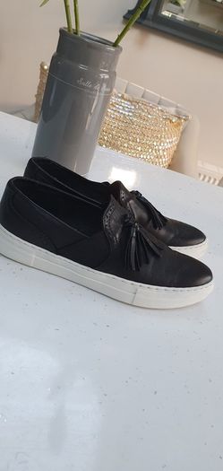 DUNE leather tassel brogue slip-ons Sz 40 (7-7.5UK)
