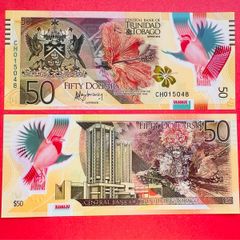 Trinidad & Tobago   50 Dollars. 2015. POLYMER / PLASTIC .Pick 54a. ( Uncirculated )