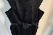 Black Satin Party Dress With Bow