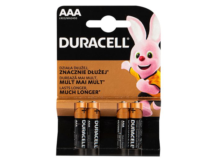 New 4x Duracell Plus Alkaline Battery AAA 1.5v 4 Pieces Power LR03 R03 E92 #945