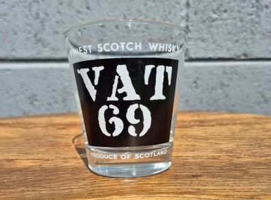 vintage VAT 69 finest scotch whiskey  shot glass