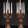 Pair of French Brass Candlelabras Image 3
