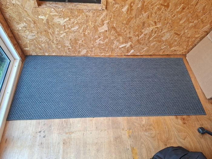 Grey Dark Blue runner mat carpet