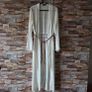 White crochet and pleated beach cover-up dress with a brown belt. Size 10 Image 2