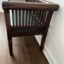 Stunning Hand-Carved Colonial Solid Wood & Real Leather Bench / Settee Image 2