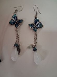 Silver butterfly earrings