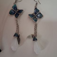 Silver butterfly earrings