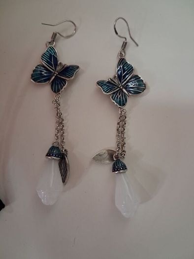 Silver butterfly earrings