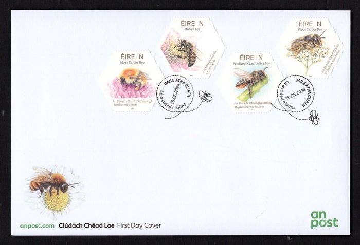 2024 Ireland Native Bees of Ireland Commemorative Stamps An Post First Day Cover (FDC)