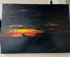 Oil Painting by renowned artist, David Foley. Sailing ship at sea.