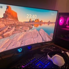Gaming PC with 27" curved monitor
