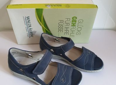Waldlaufer Hilena Denver Jeans Nubuck Leather Womens Wide Fit Adjustable Sandals UK3 New In Box CAN POST