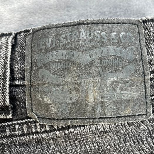 Levis 505 Jeans W38 L31 Mens Black Regular Straight Fit Denim