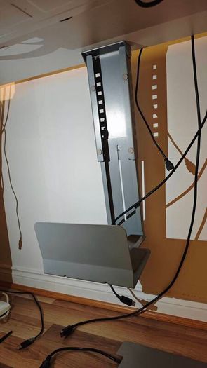 L shape under table PC holder
