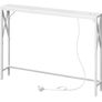 100 CM Narrow Sofa Table, Long Entryway Table, Hallway Table with USB Ports, Behind Couch Table with Power Outlets, White Image 2