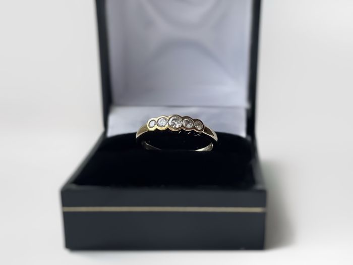 9ct Yellow Gold Five-Stone CZ Ring