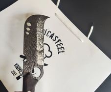 Forged Butcher Knife with Owl Engraving  Wisdom, Strength & Precision