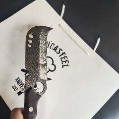 Forged Butcher Knife with Owl Engraving  Wisdom, Strength & Precision
