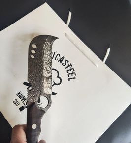 Forged Butcher Knife with Owl Engraving  Wisdom, Strength & Precision