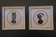 Antique handpainted lady &amp; gent silhouettes