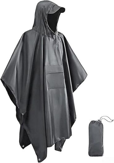 Waterproof Poncho Adult, Reusable Rain Poncho Waterproof Lightweight Raincoat for Outdoor Hiking Camping Cycling Traveling