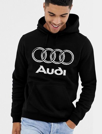 Audi Logo Hoodie Printed In Carbon Fiber Hoodie Jumper Audi Hooded Jumper Audi