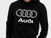 Audi Logo Hoodie Printed In Carbon Fiber Hoodie Jumper Audi Hooded Jumper Audi