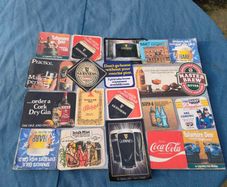 Vintage beer mat collage