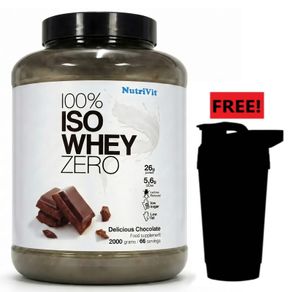 (NEW) NutriVit 100% Iso Whey Zero - 2000g + FREE Shaker