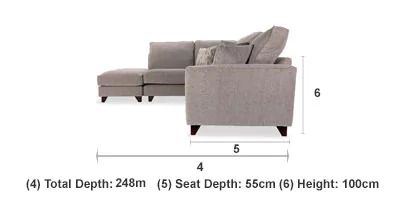 Large Corner Sofa with Footstool